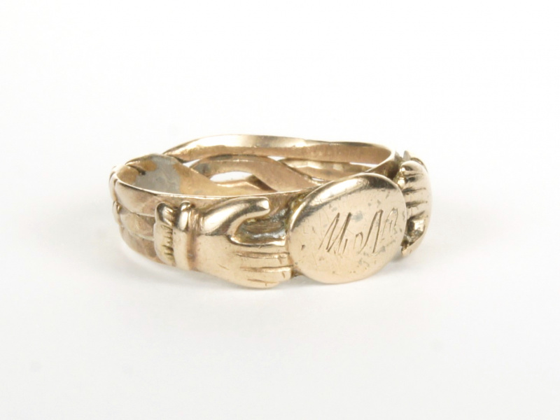 Gimmel-Ring, gold, Seite rechts