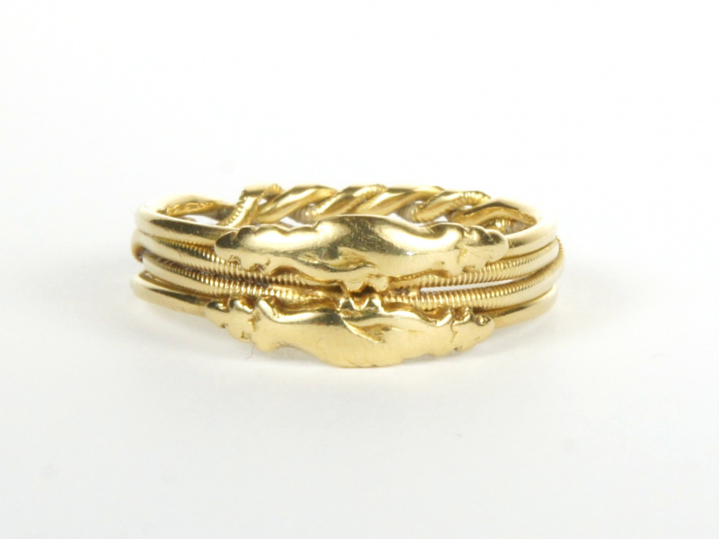 Gimmel-Ring, gold, von vorne